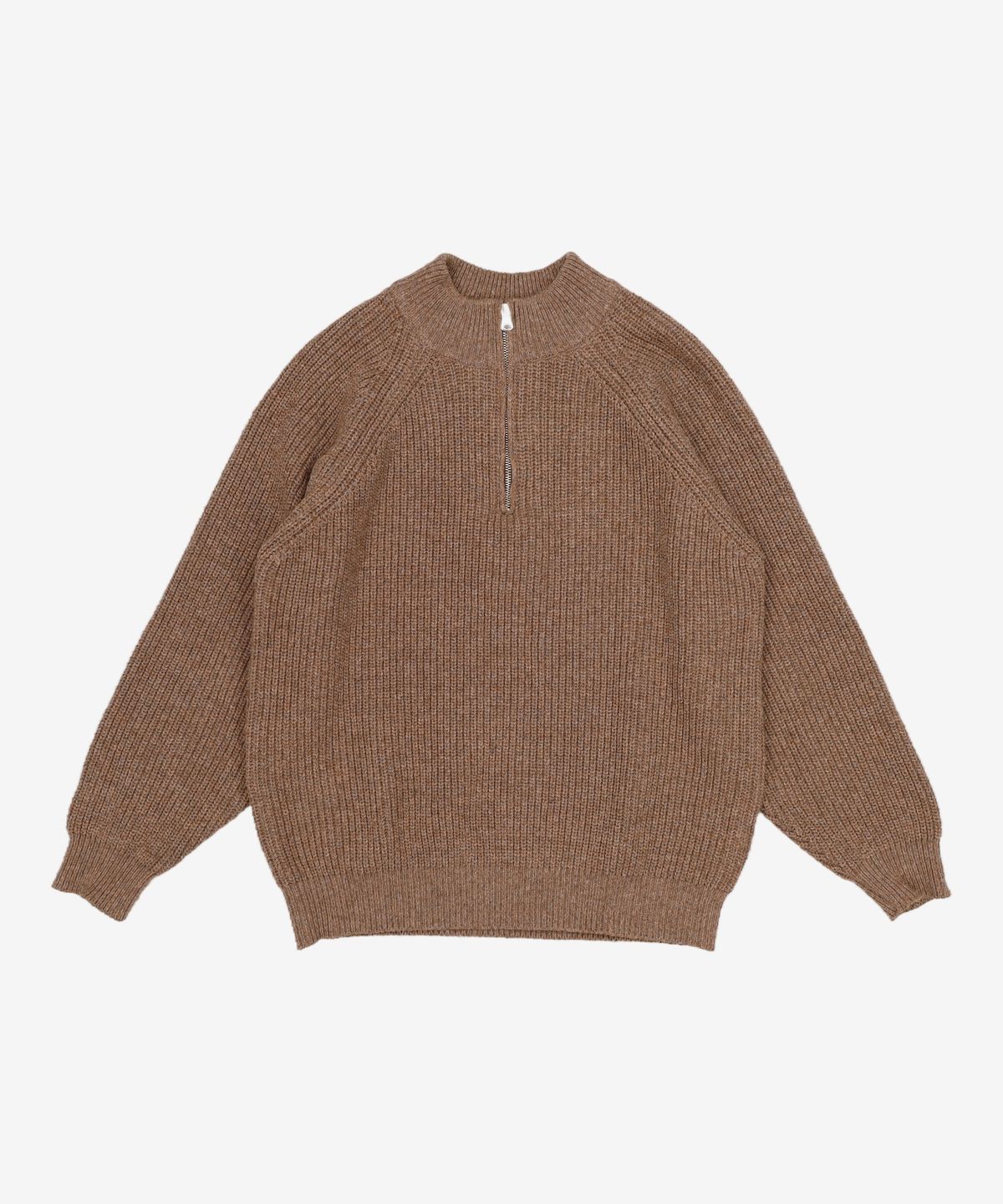 프리즘웍스(FRIZMWORKS) HALF ZIP MOCK NECK KNIT _ COCOA M