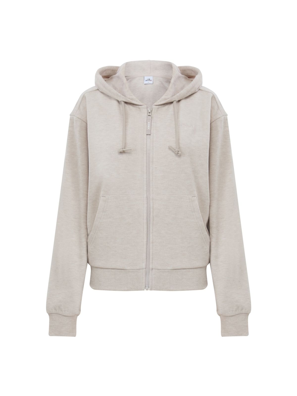 아이더(EIDER) POP 소프트 골지 여성 후드 짚업_MID BEIGE