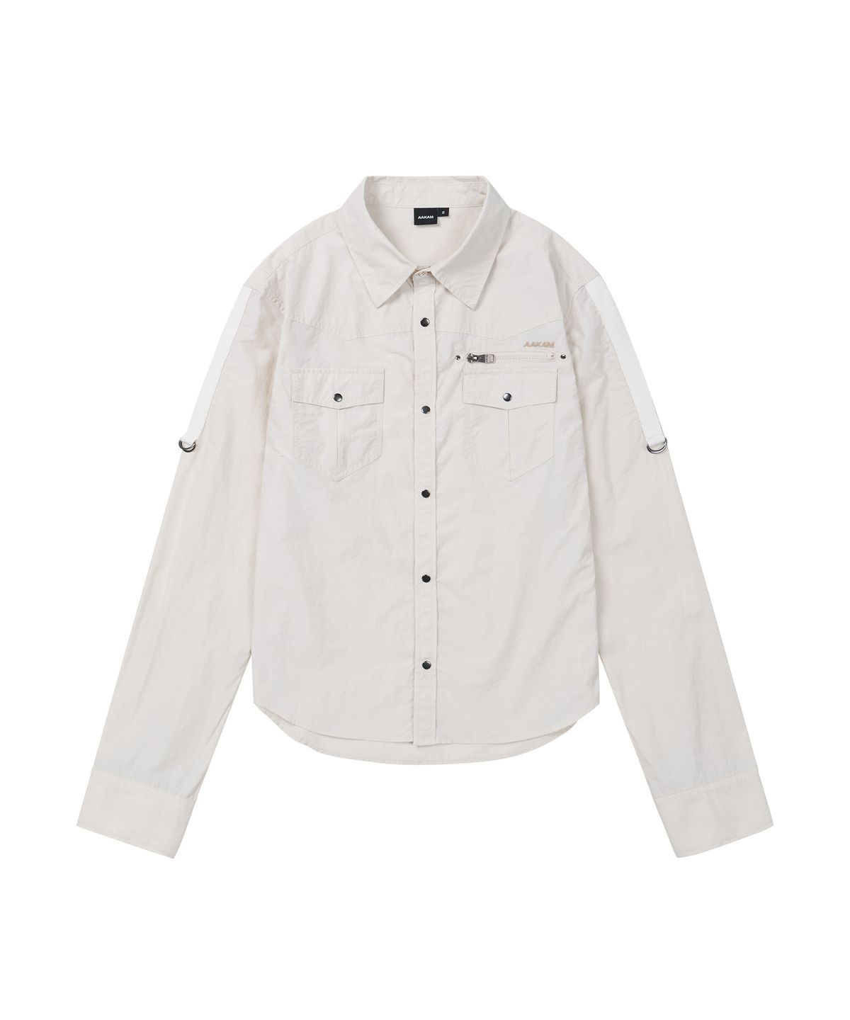 아캄(AAKAM) Roll-Up Nylon Safari Shirts (Light Beige)