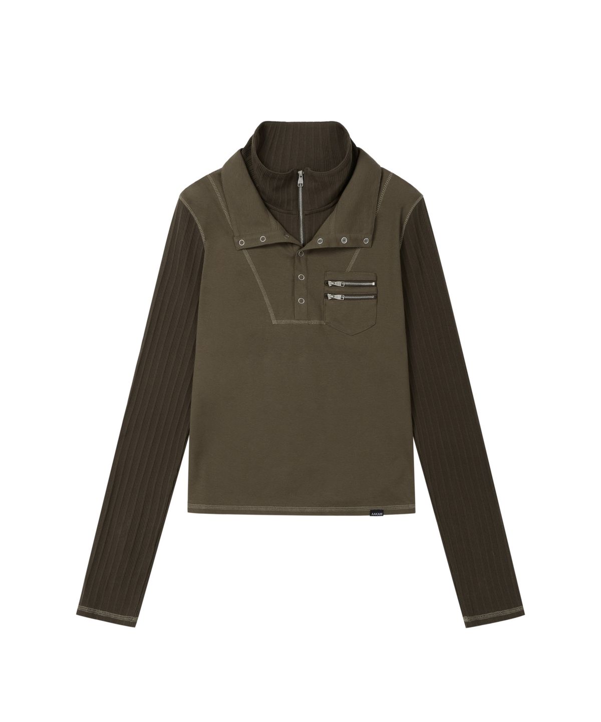 아캄(AAKAM) Double High Neck Long Sleeve (Brown)