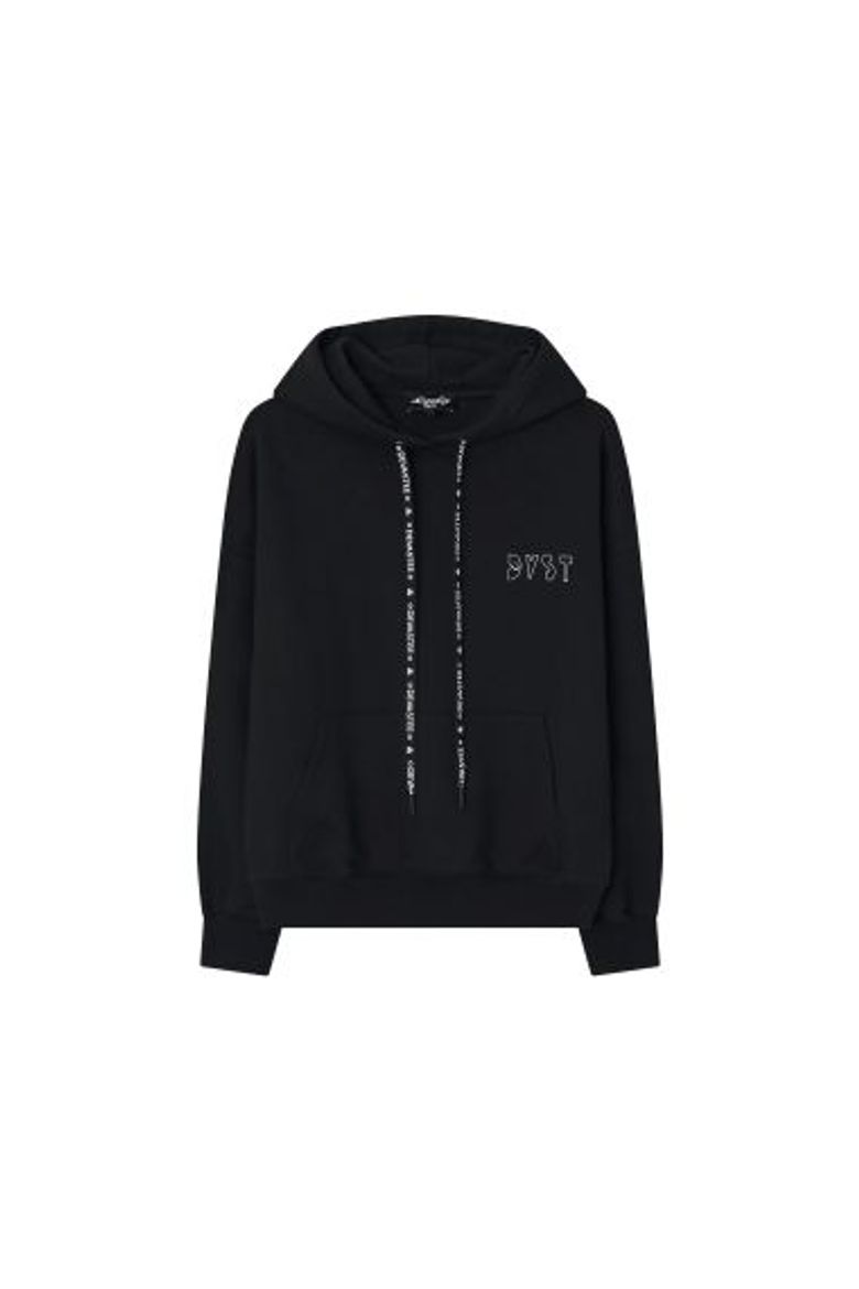 드롭 숄더 후드 풀오버 (EFFDVTP02BLK)