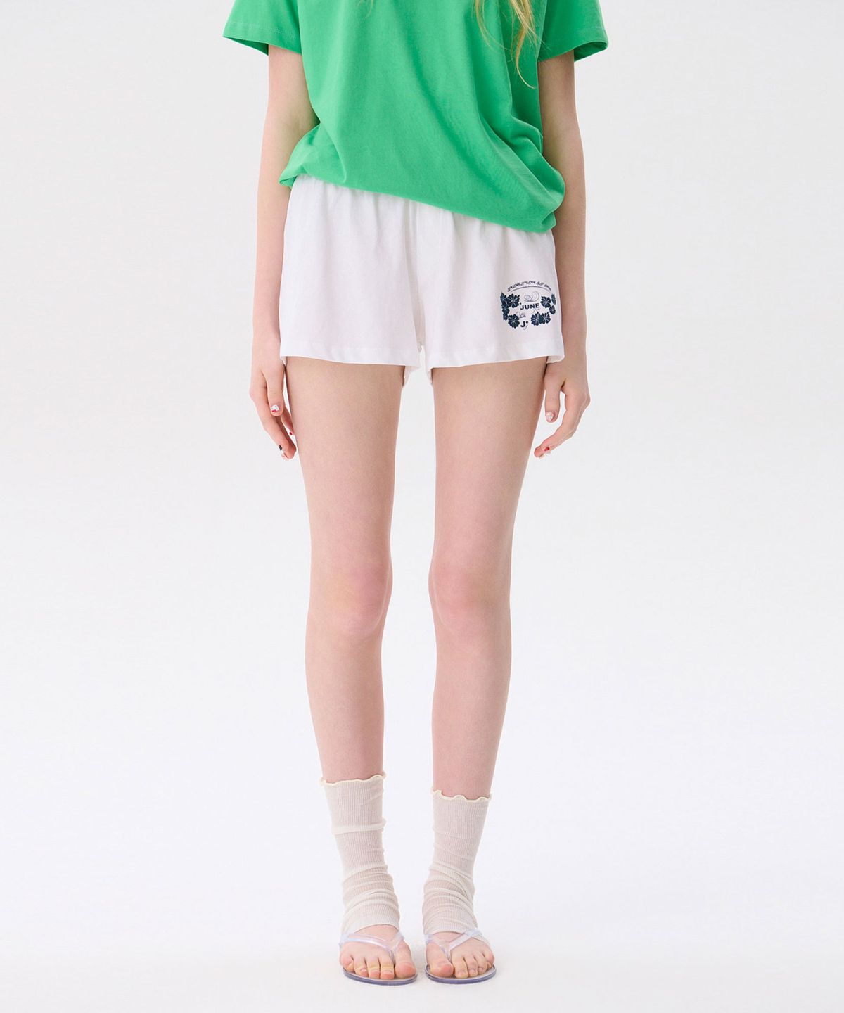 준준스페이스(JUNEJUNE SPACE) Hawaiian Print Shorts_White(하와이안 프린트 반바지_화이트)