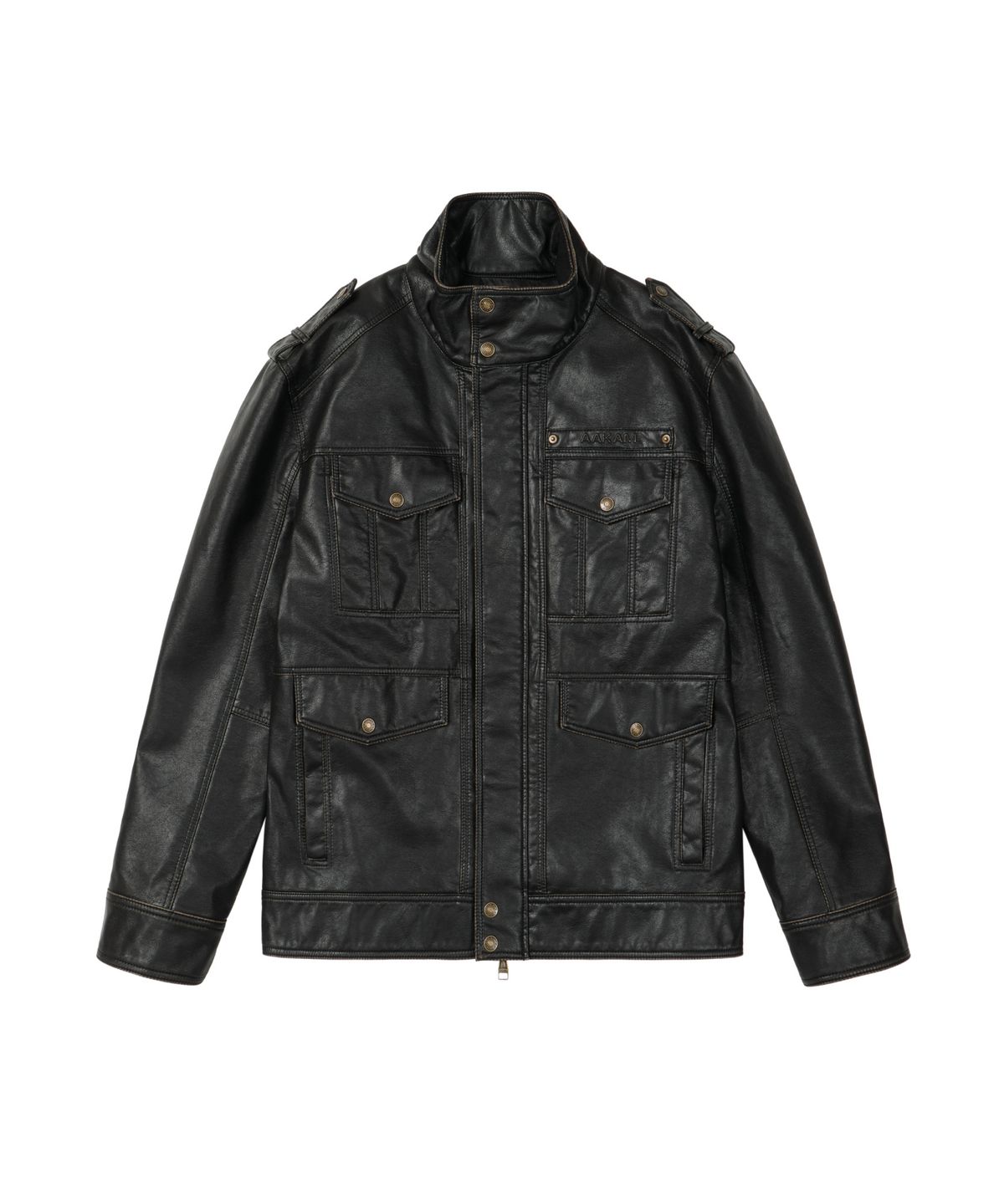 아캄(AAKAM) Utility Leather Field Jacket (Black)