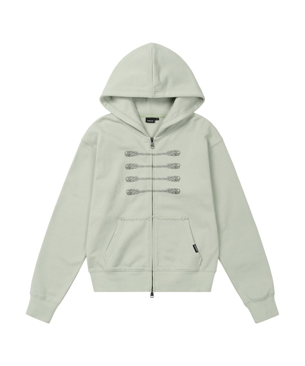 아캄(AAKAM) Napoleon Printed Zip-Up Hoodie (Mint)
