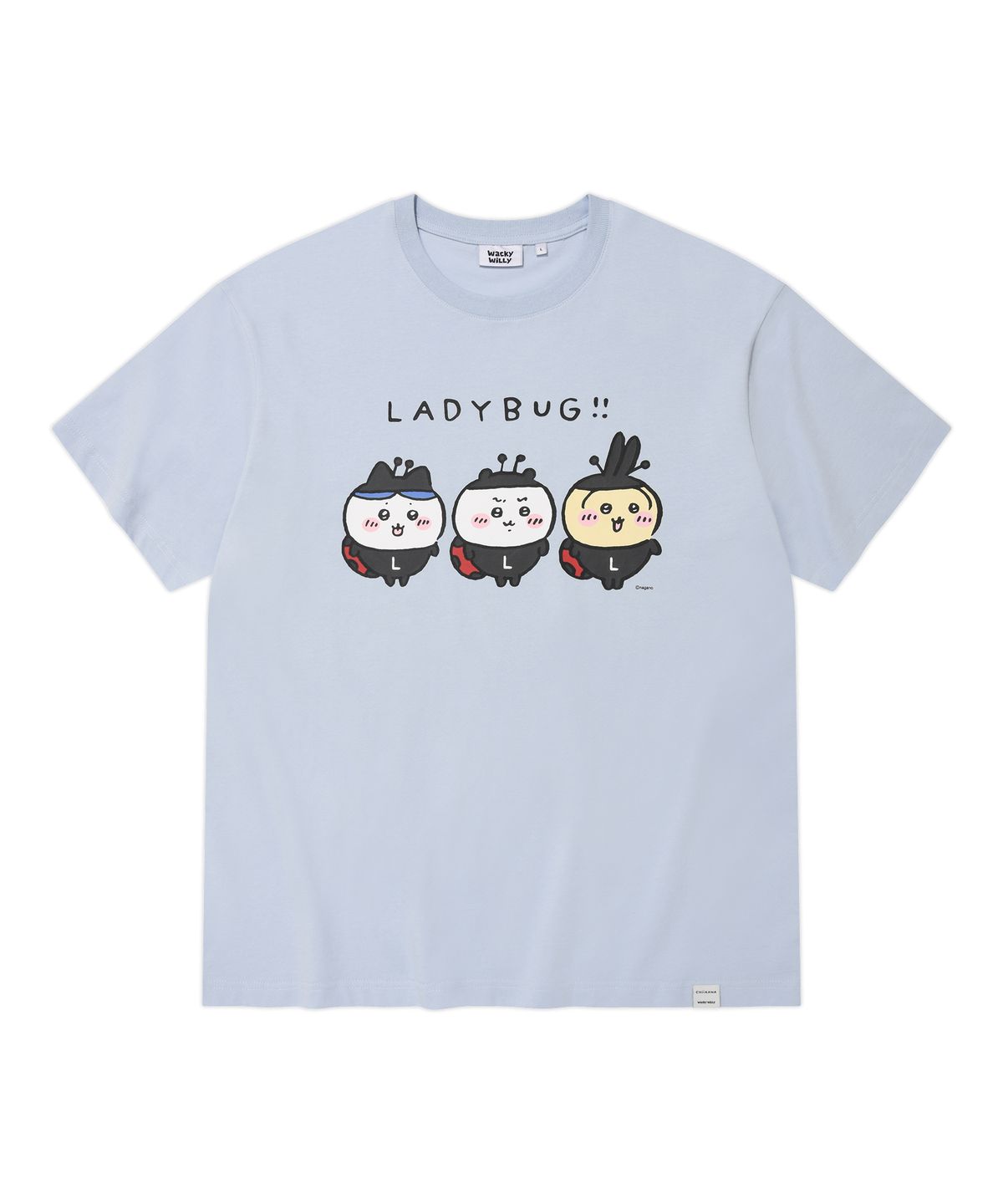 와키윌리(WACKY WILLY) 먼작귀 무당벌레 그래픽 반팔티셔츠 스카이블루