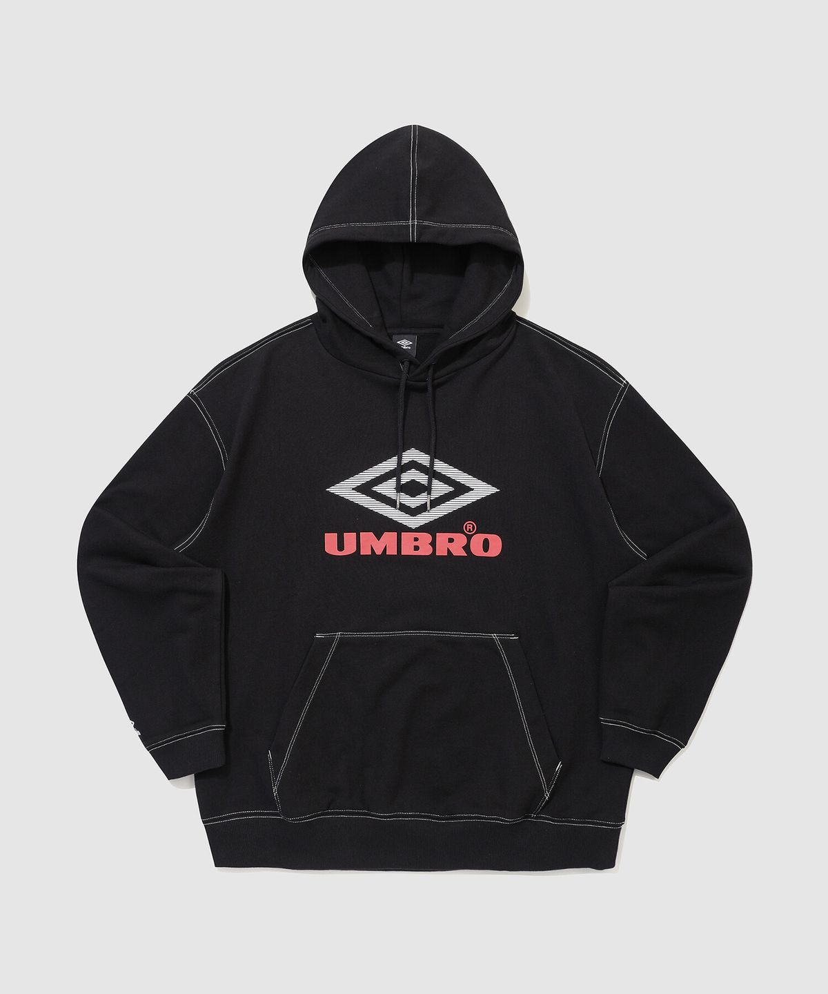 엄브로(UMBRO) 크리스피 타슬란 솔리드 후드 티셔츠 블랙 UR321CHD96