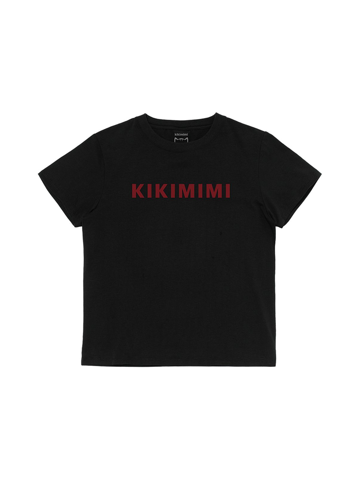 키키미미(KIKIMIMI) 크롭 키키미미 폰트 티셔츠 (블랙)