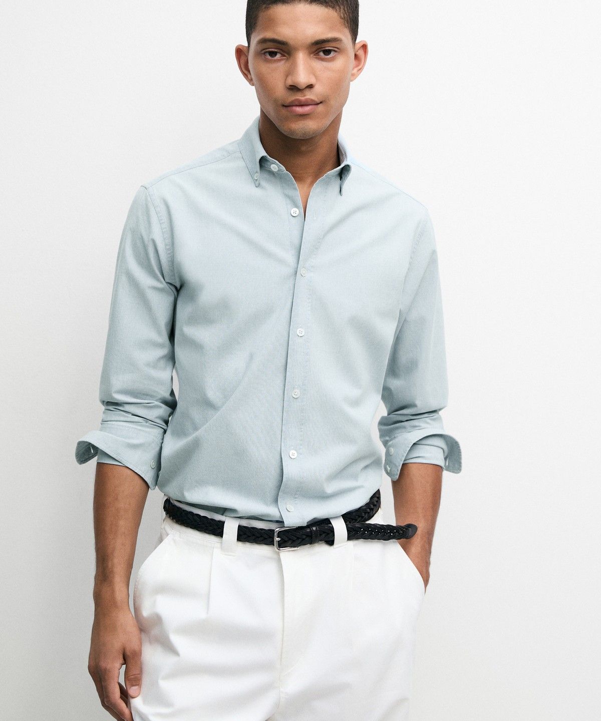 마시모두띠(MASSIMO DUTTI) 100% 코튼 데님 셔츠