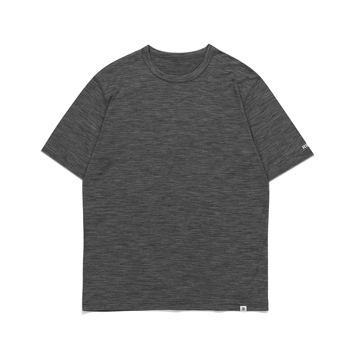 릿지 마운틴 기어(RIDGE MOUNTAIN GEAR) 메리노 베이직 마이크로 보더 반팔 티 차콜 미스트 남성
