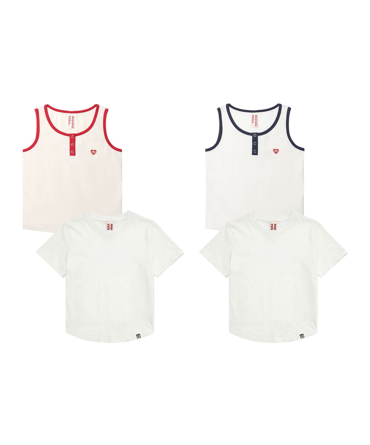 마스마룰즈 어패럴(MASMARULEZ APPAREL) [SET] Color Trim Henry Neck Sleeveless Set-Up_2 Colors