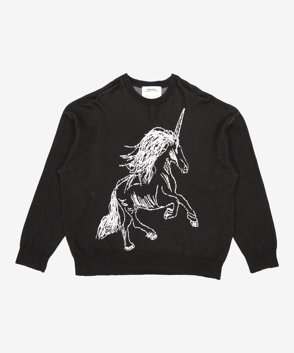 노매뉴얼(NOMANUAL) UNICORN JACQUARD KNIT - BLACK L