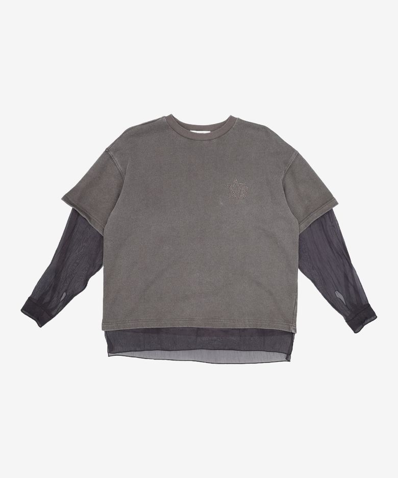 [UNI8] 가먼트다잉 레이어드 티셔츠  애쉬 (353941MQ14) S