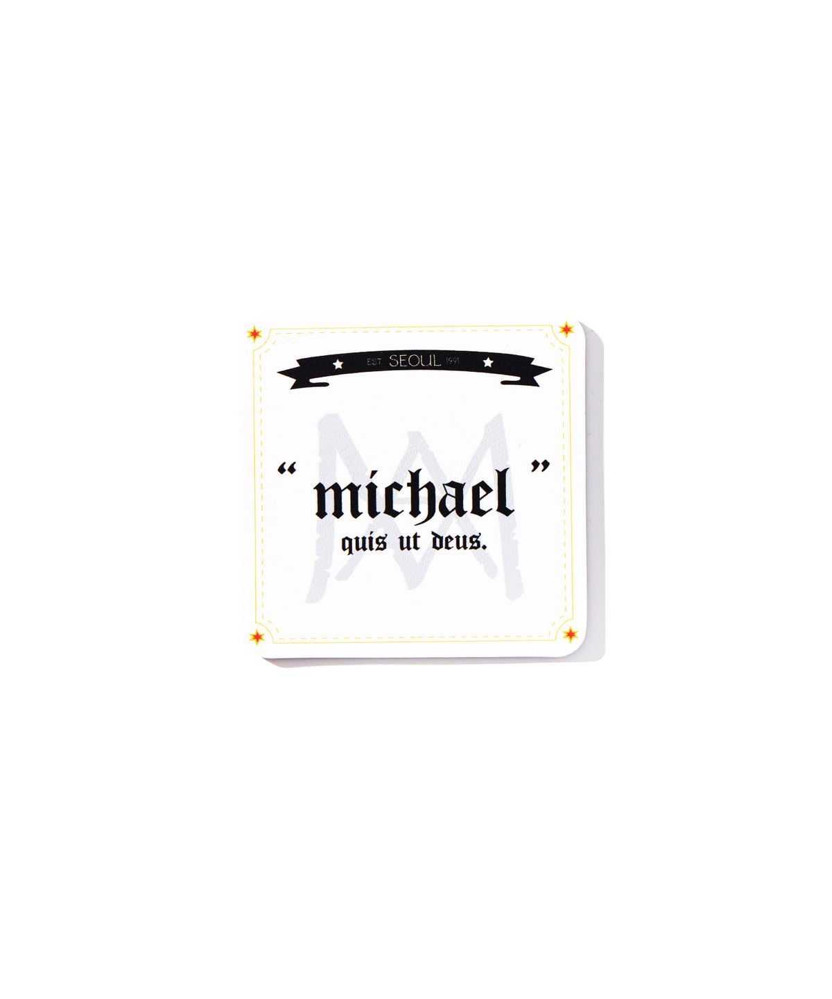 미카엘1991(MICHAEL1991) 로고 코스터, White