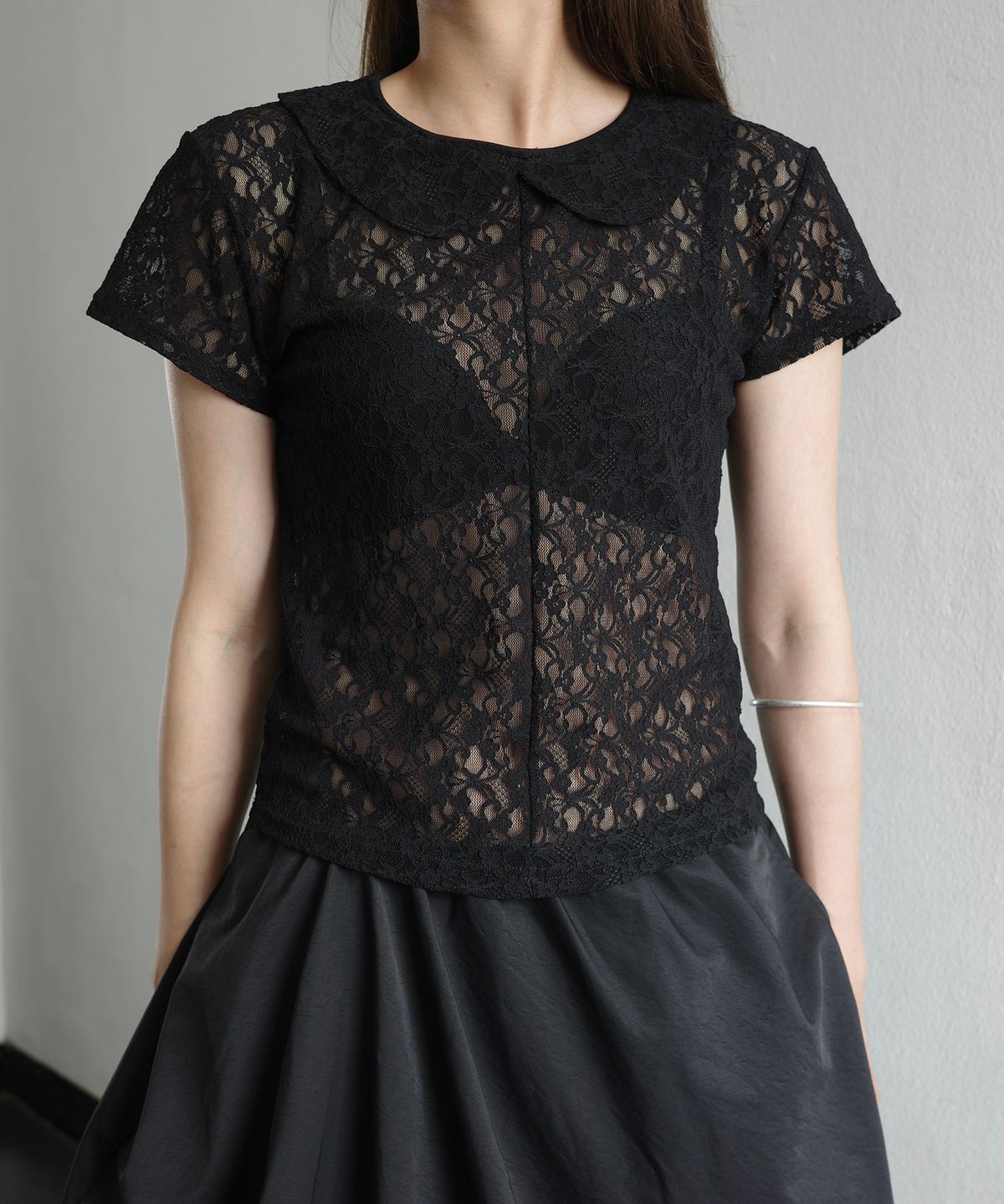 이서이(ESEOE) garden-lace collar t-shirt