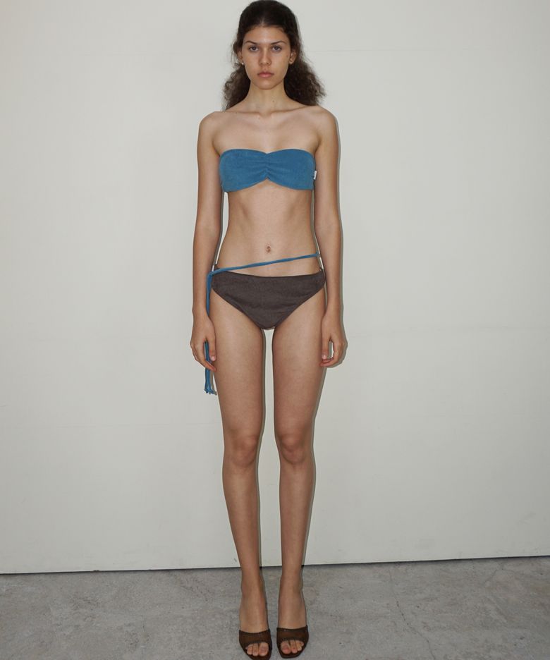 Terry bikini (Blue) - Bandeau top