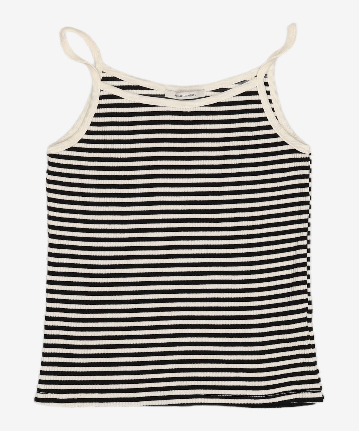 비뮤즈맨션(BEMUSE MANSION) Ribbed stripe sleeveless - Black stripe FREE