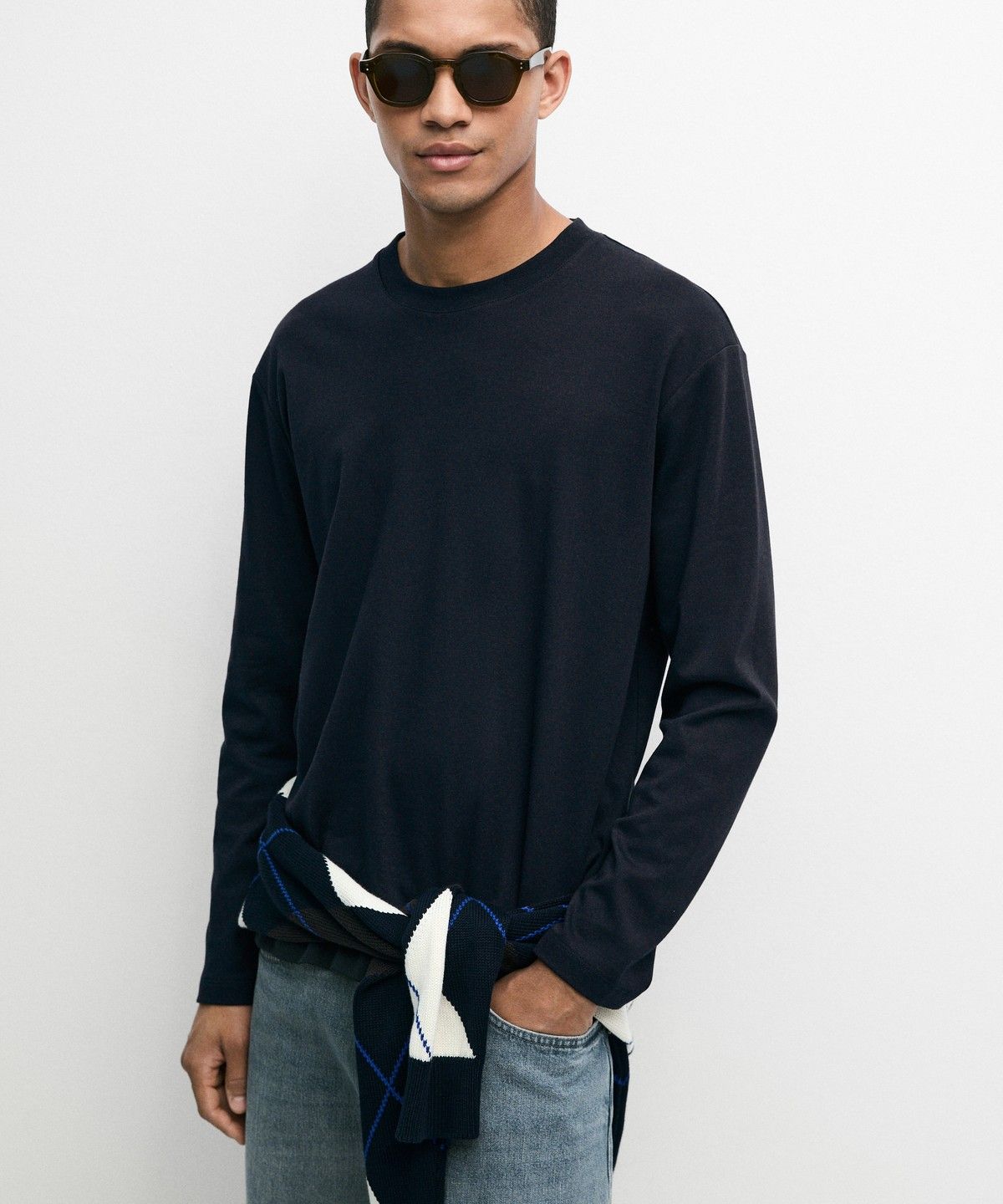 마시모두띠(MASSIMO DUTTI) 100% 코튼 긴소매 티셔츠