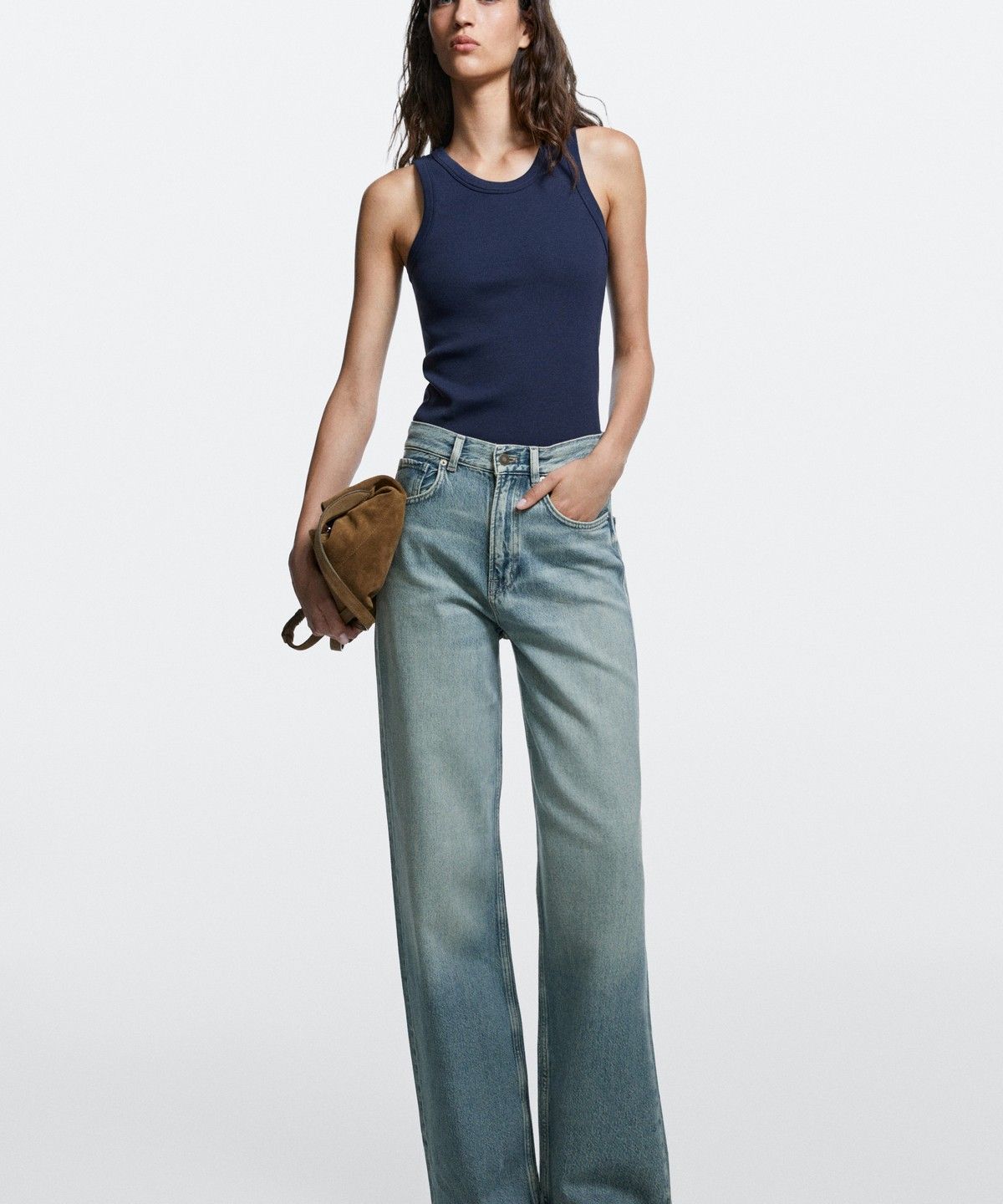 마시모두띠(MASSIMO DUTTI) 하이라이즈 와이드 레그 진
