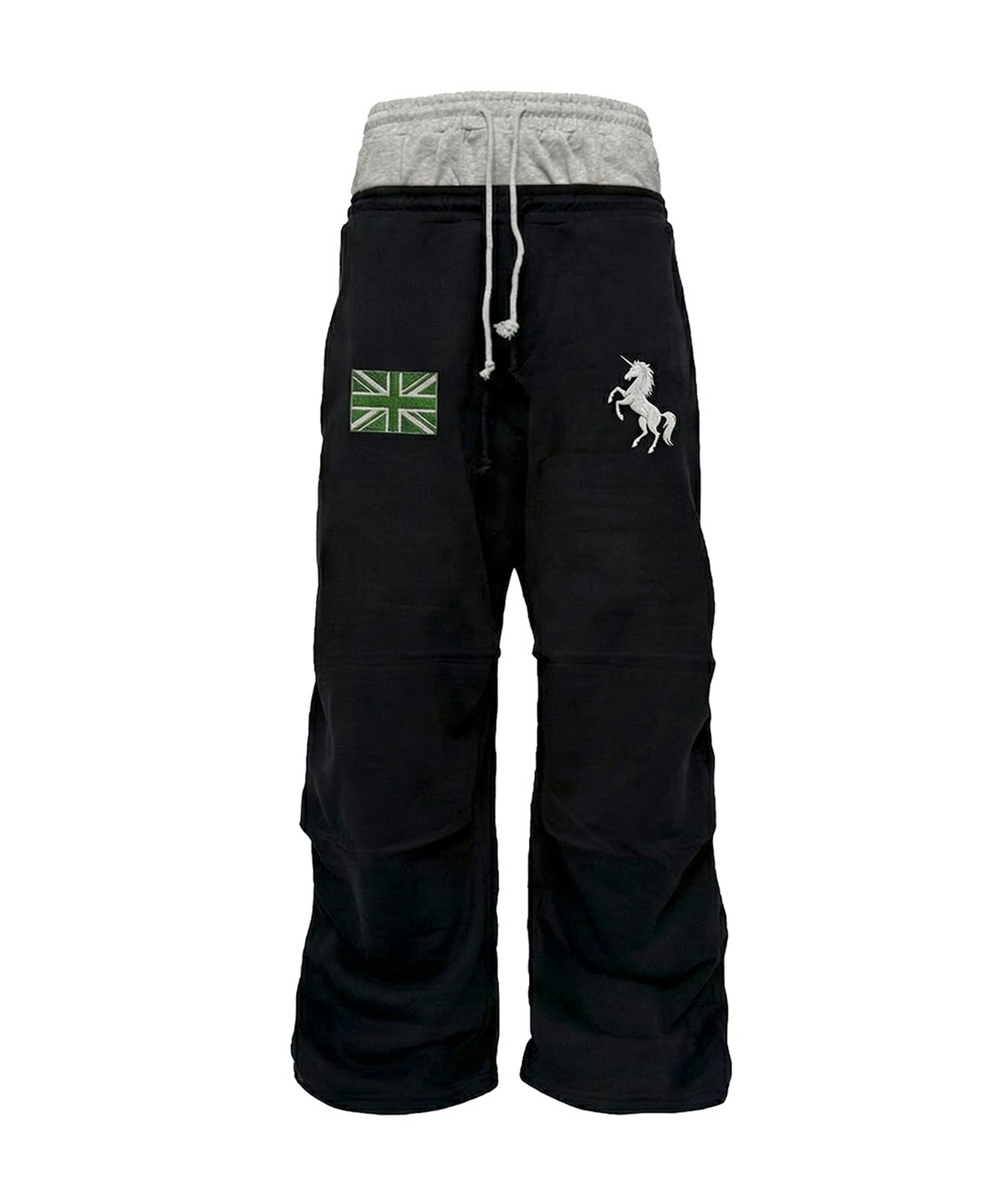 043Y(043Y) Heraldic Unicorn Wide Sweatpants