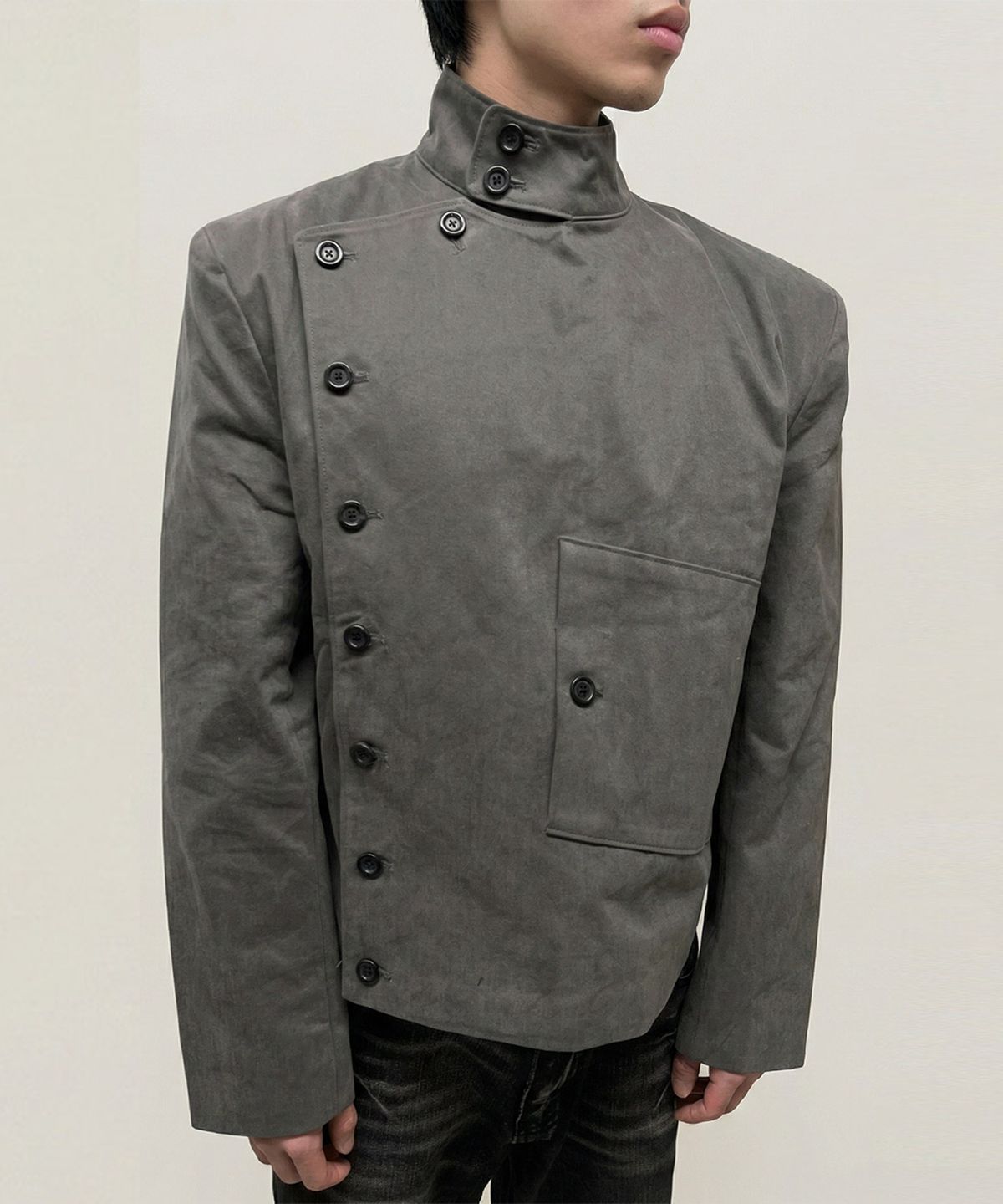 043Y(043Y) Asymmetric Stand Collar Jacket