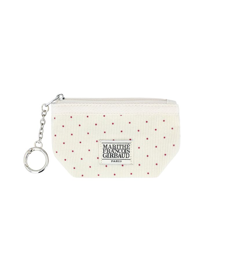 MINI CORDUROY POUCH KEYRING ivory