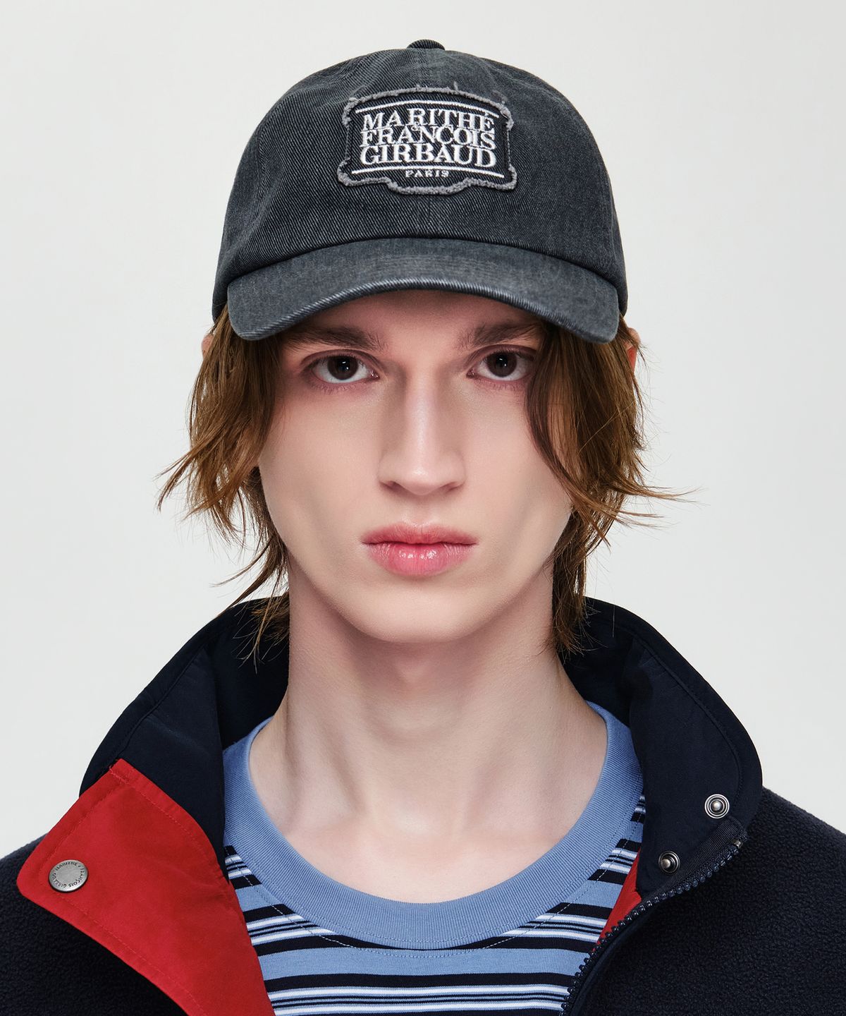 마리떼 프랑소와 저버(MARITHÉ + FRANҪOIS GIRBAUD) APPLIQUE WASHED SMALL CLASSIC LOGO CAP washed black