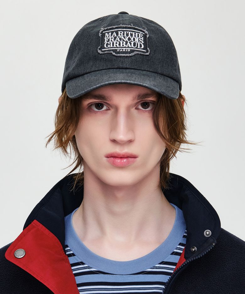 APPLIQUE WASHED SMALL CLASSIC LOGO CAP washed black