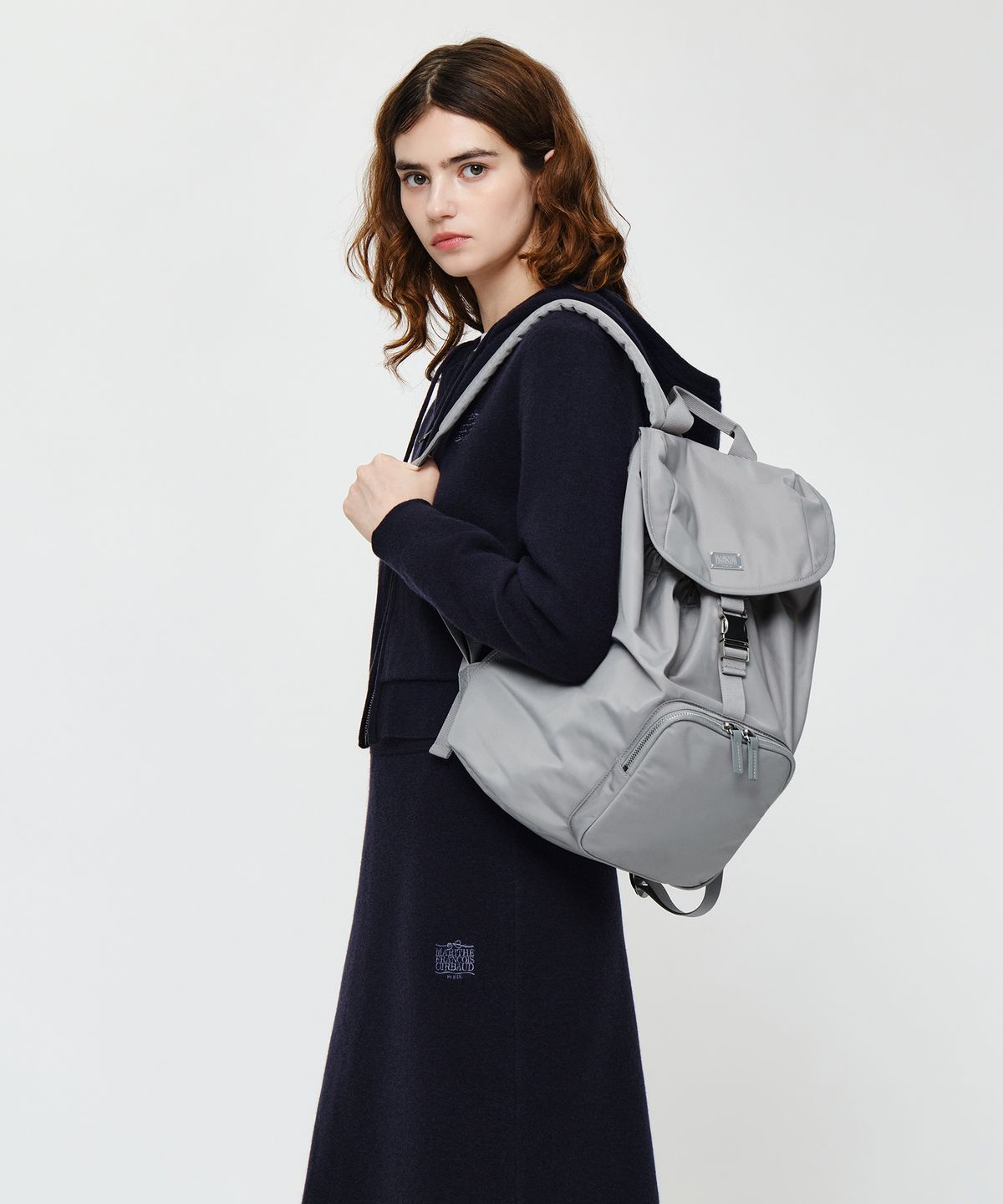 마리떼 프랑소와 저버(MARITHÉ + FRANҪOIS GIRBAUD) CLASSIC LOGO ONE POCKET BACKPACK gray