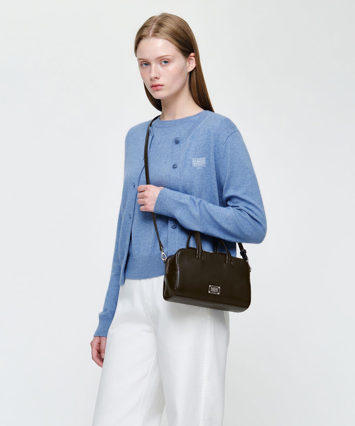 마리떼 프랑소와 저버(MARITHÉ + FRANҪOIS GIRBAUD) CLASSIC LOGO SQUARE CROSS BAG dark brown