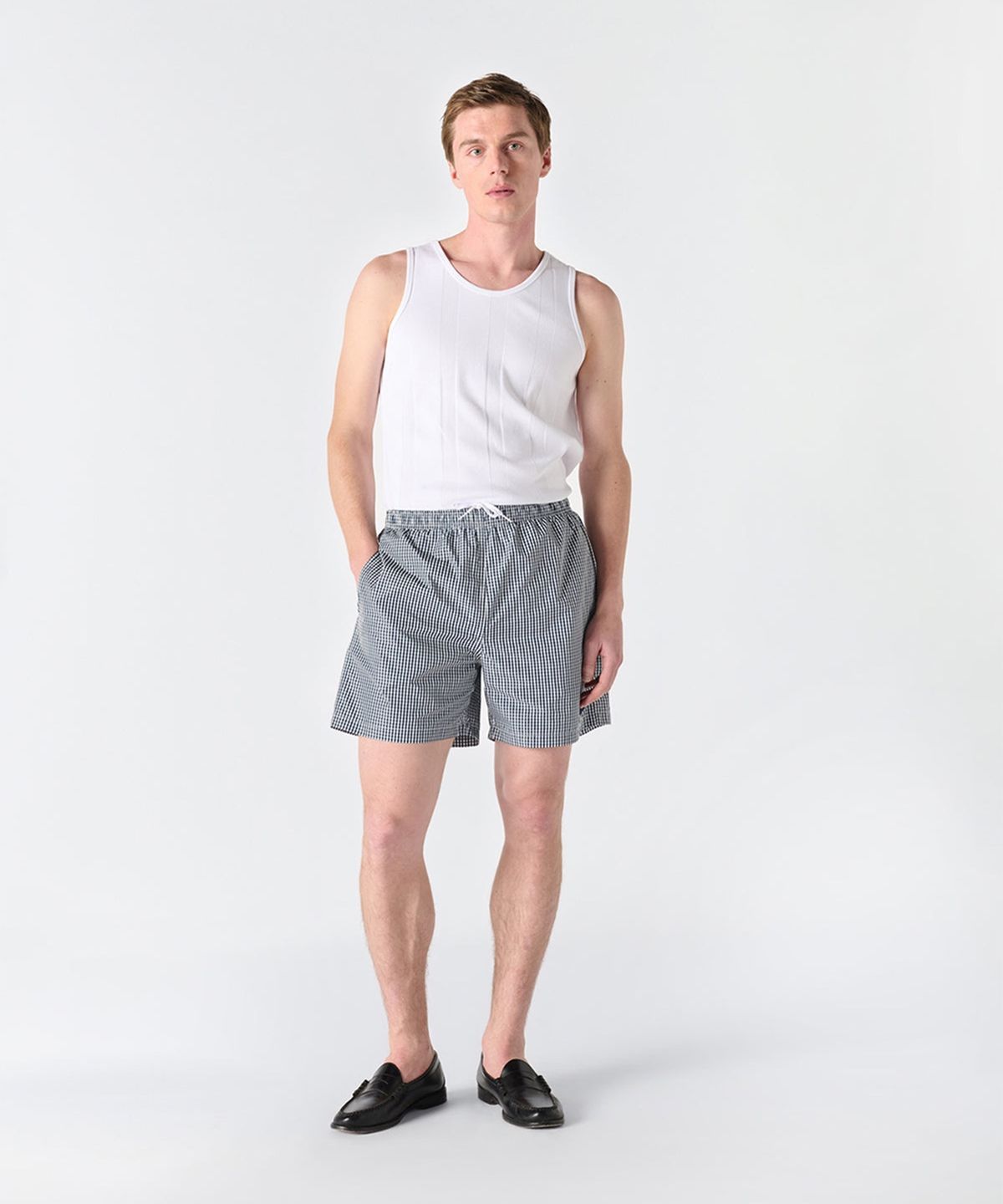 노아(NOAH) (U) 깅엄 스윔 트렁크 네이비 화이트 SWIM TRUNKS NAVY/WHITE GINGHAM
