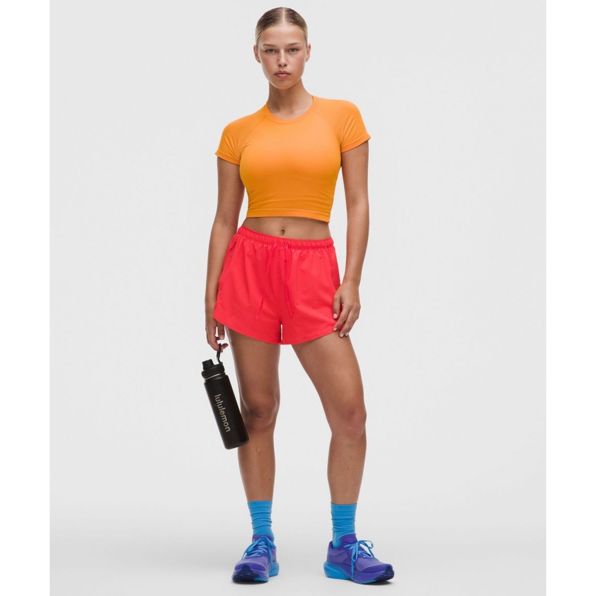 룰루레몬(LULULEMON) 텍스처드 메쉬 하이라이즈 러닝 쇼츠 2.5inch  SBTZ