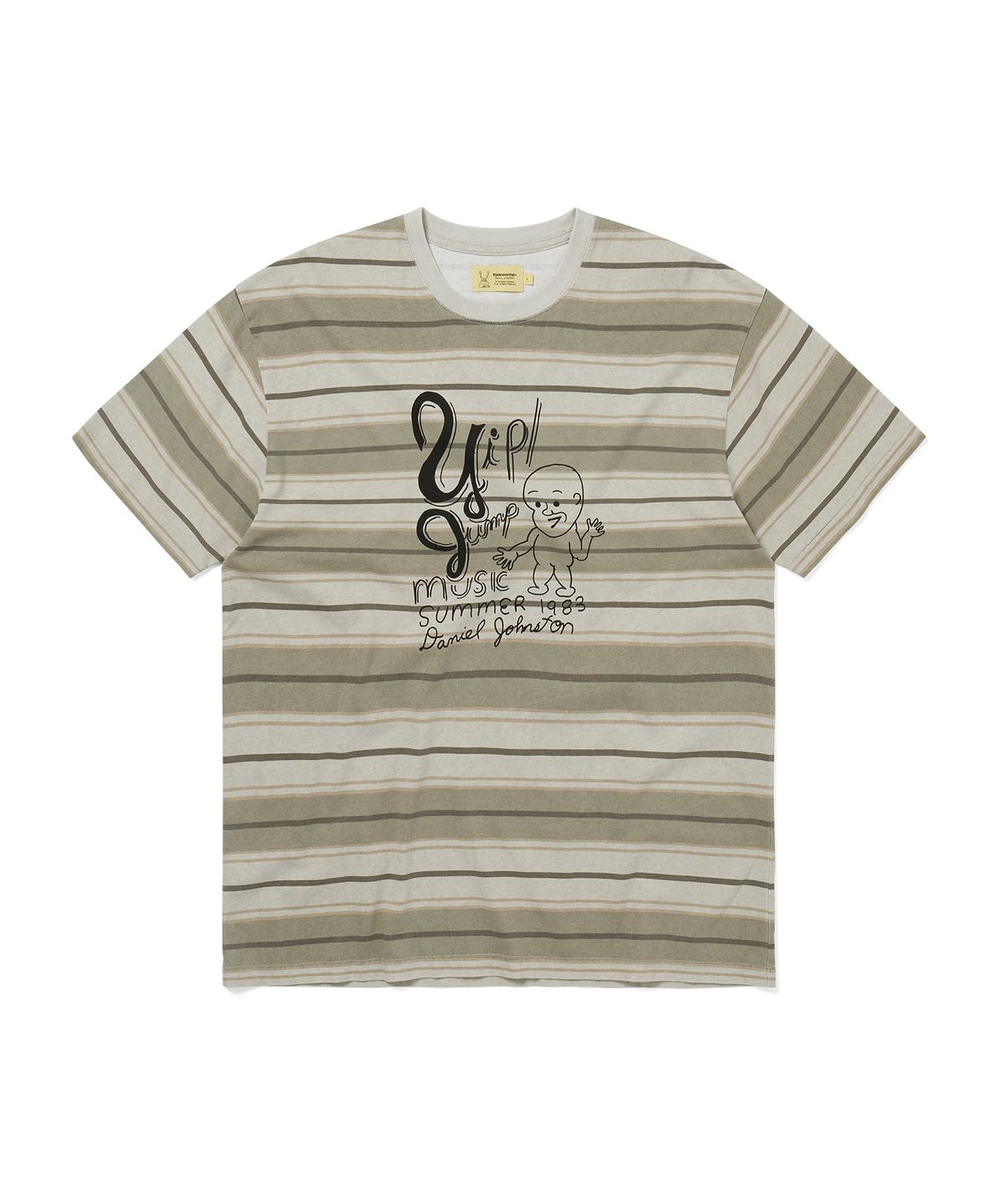디스이즈네버댓(THISISNEVERTHAT) TNT Daniel Johnston Yip Jump Striped Tee Beige