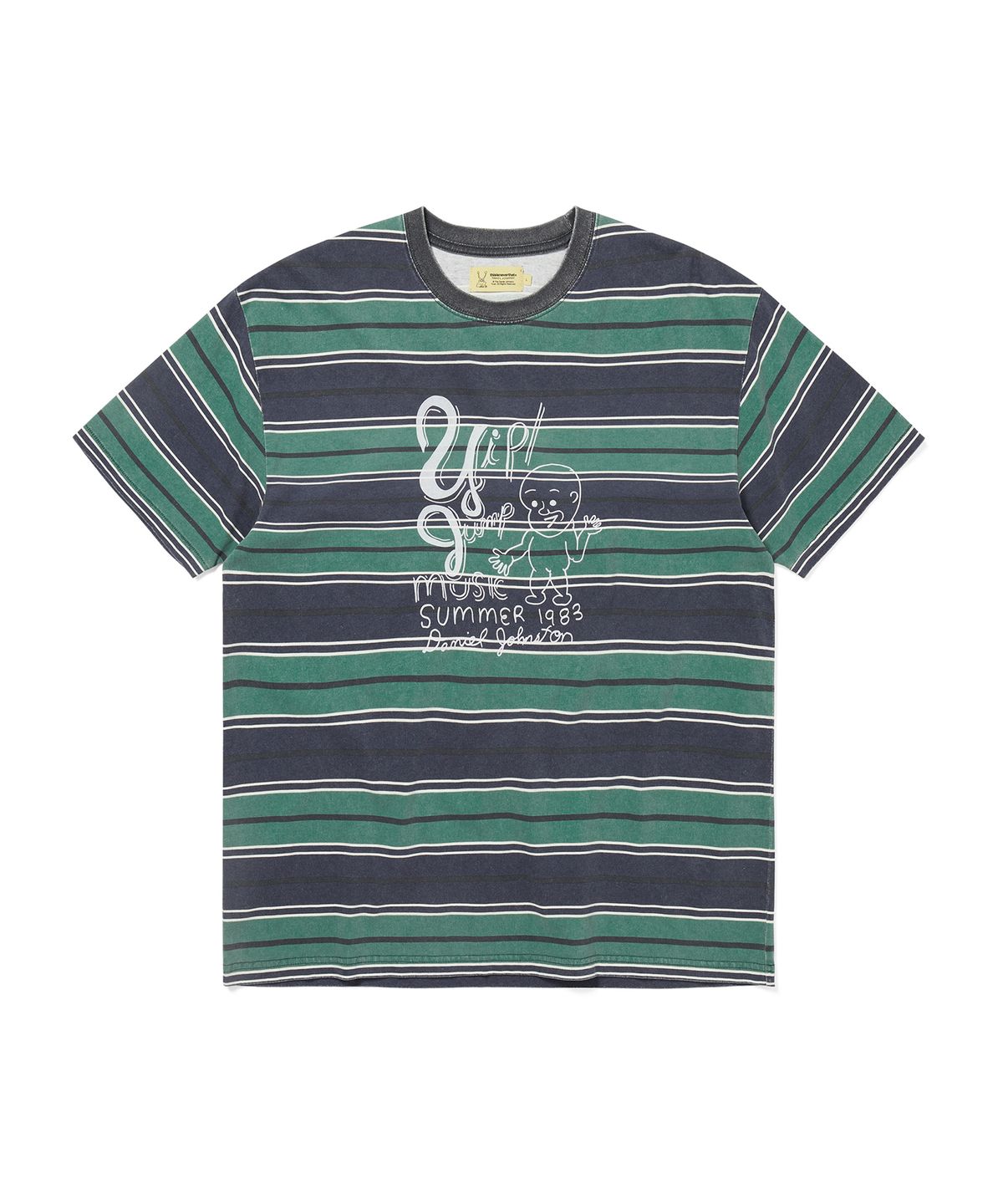 디스이즈네버댓(THISISNEVERTHAT) TNT Daniel Johnston Yip Jump Striped Tee Navy