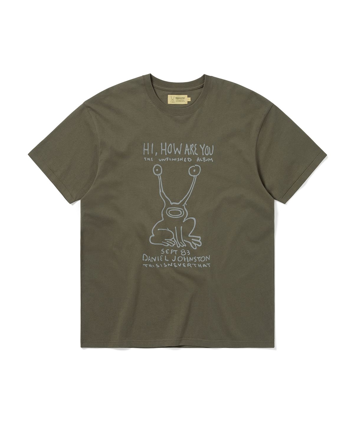 디스이즈네버댓(THISISNEVERTHAT) TNT Daniel Johnston Frog Tee Olive