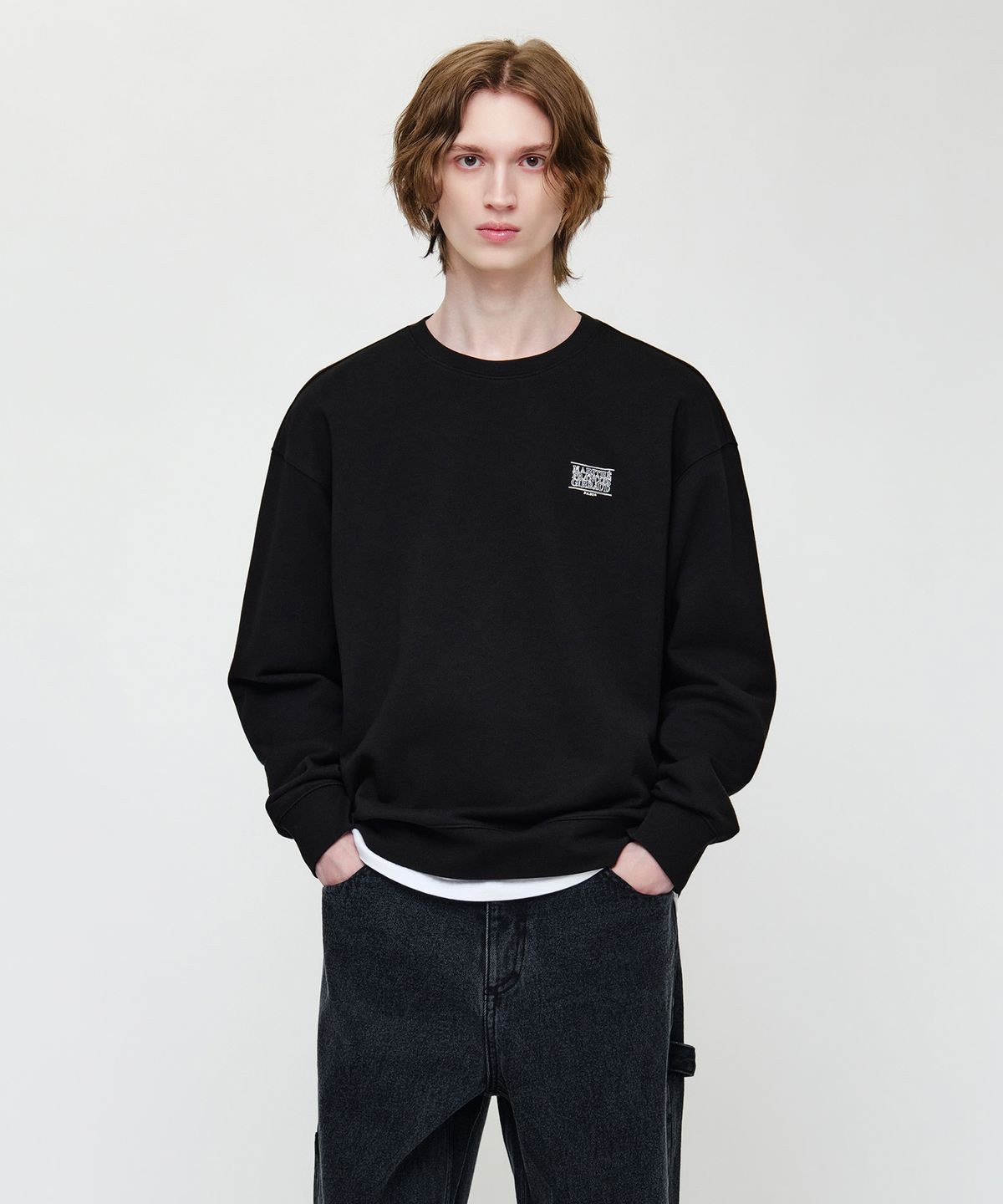마리떼 프랑소와 저버(MARITHÉ + FRANҪOIS GIRBAUD) DOODLE CLASSIC LOGO OVERSIZED SWEATSHIRT black