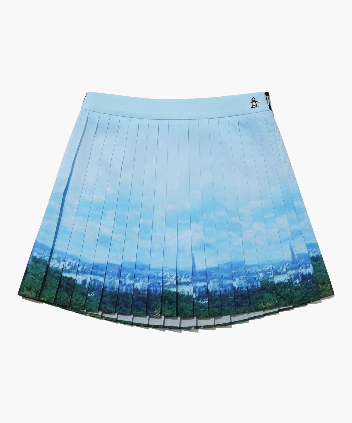 먼싱웨어(MUNSINGWEAR) 여성 시즌패턴 플리츠 스커트 라이트블루 MR322LSK71