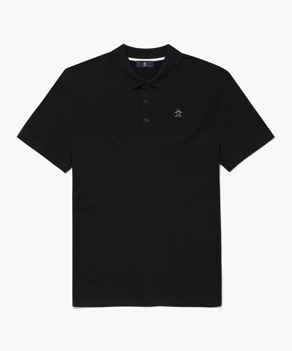 먼싱웨어(MUNSINGWEAR) 남성 조직감 카라 반팔스웨터 블랙 MR321MSW72