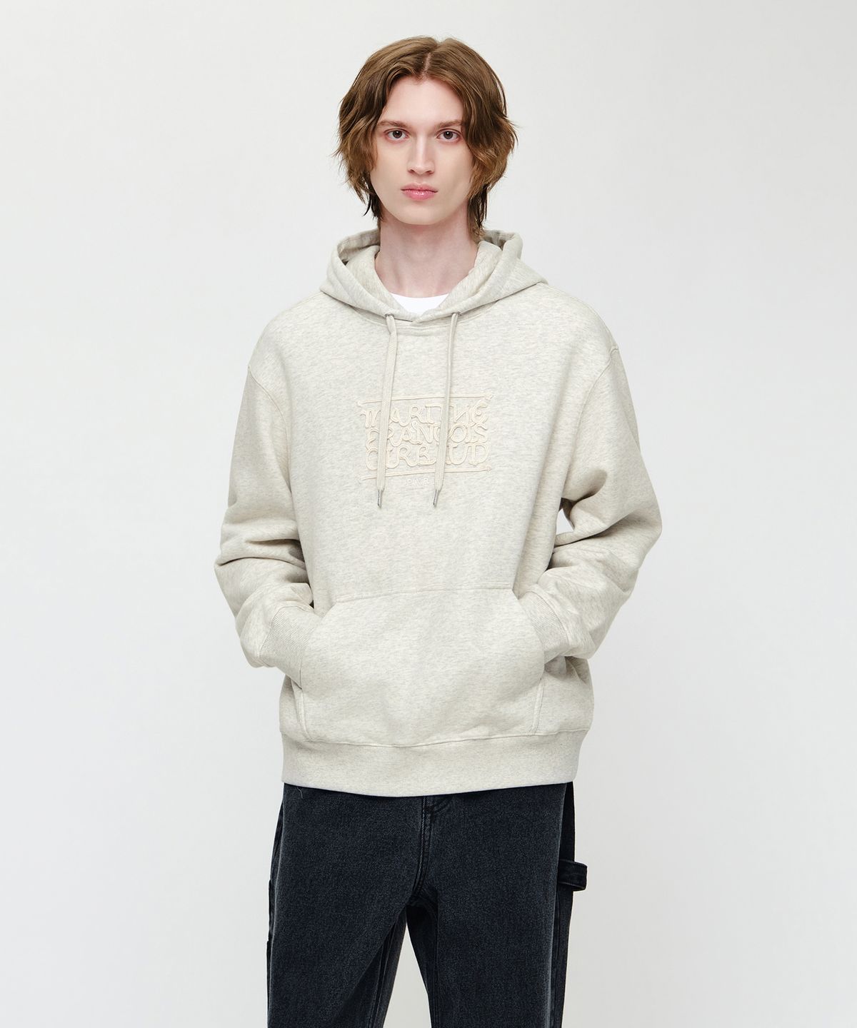 마리떼 프랑소와 저버(MARITHÉ + FRANҪOIS GIRBAUD) ROPE APPLIQUE HOODIE oatmeal