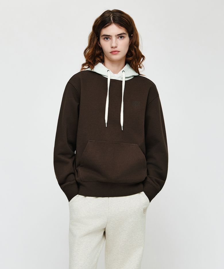 SMALL CLASSIC LOGO EMBROIDERY HOODIE brown