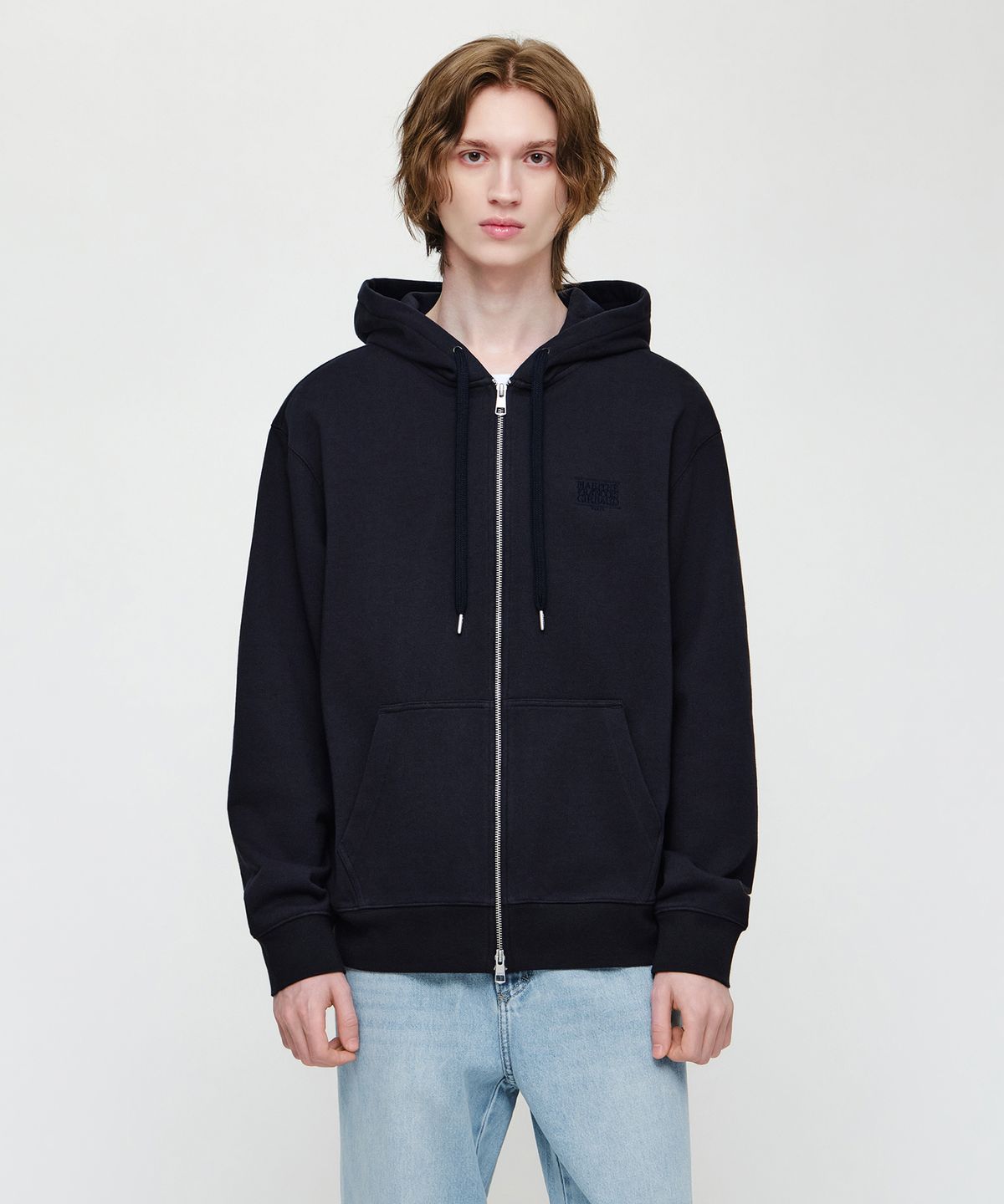 마리떼 프랑소와 저버(MARITHÉ + FRANҪOIS GIRBAUD) BACK CLASSIC LOGO HOODIE ZIPUP navy