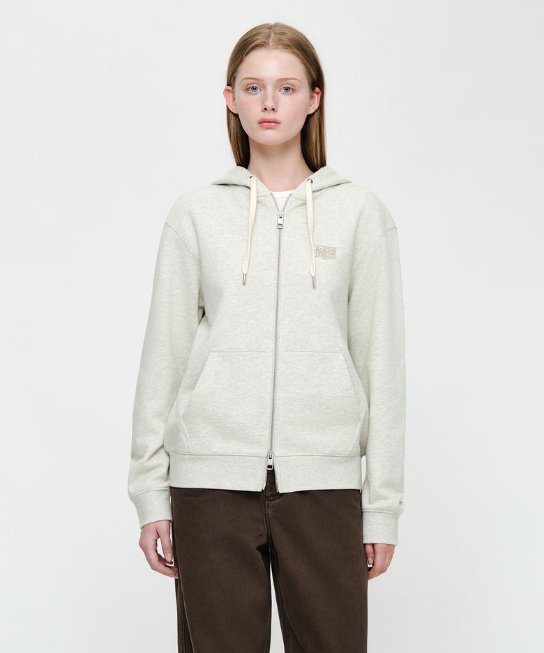 BACK CLASSIC LOGO HOODIE ZIPUP oatmeal