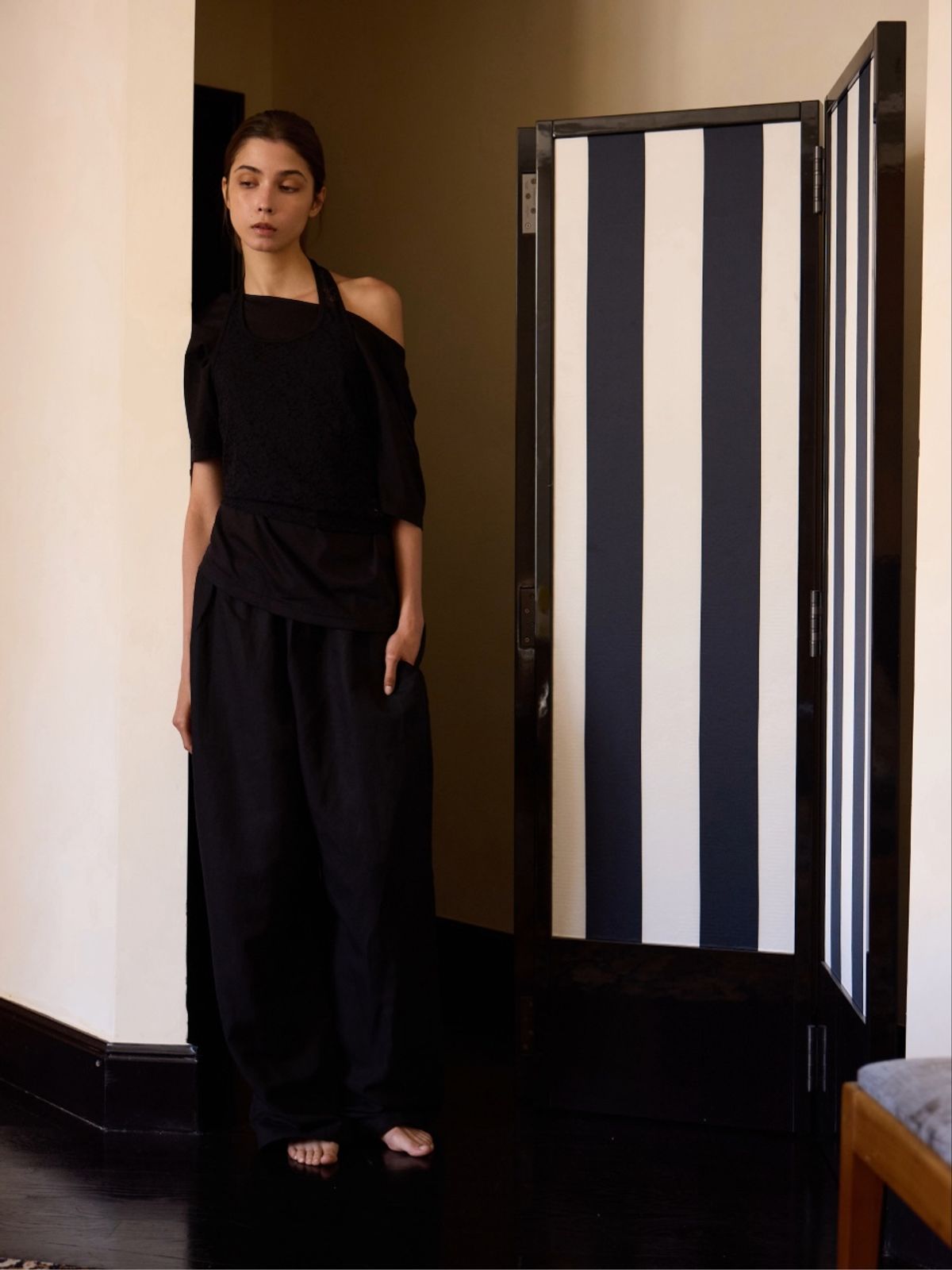 오프니스(OPENESS) Linen Shirring Pants