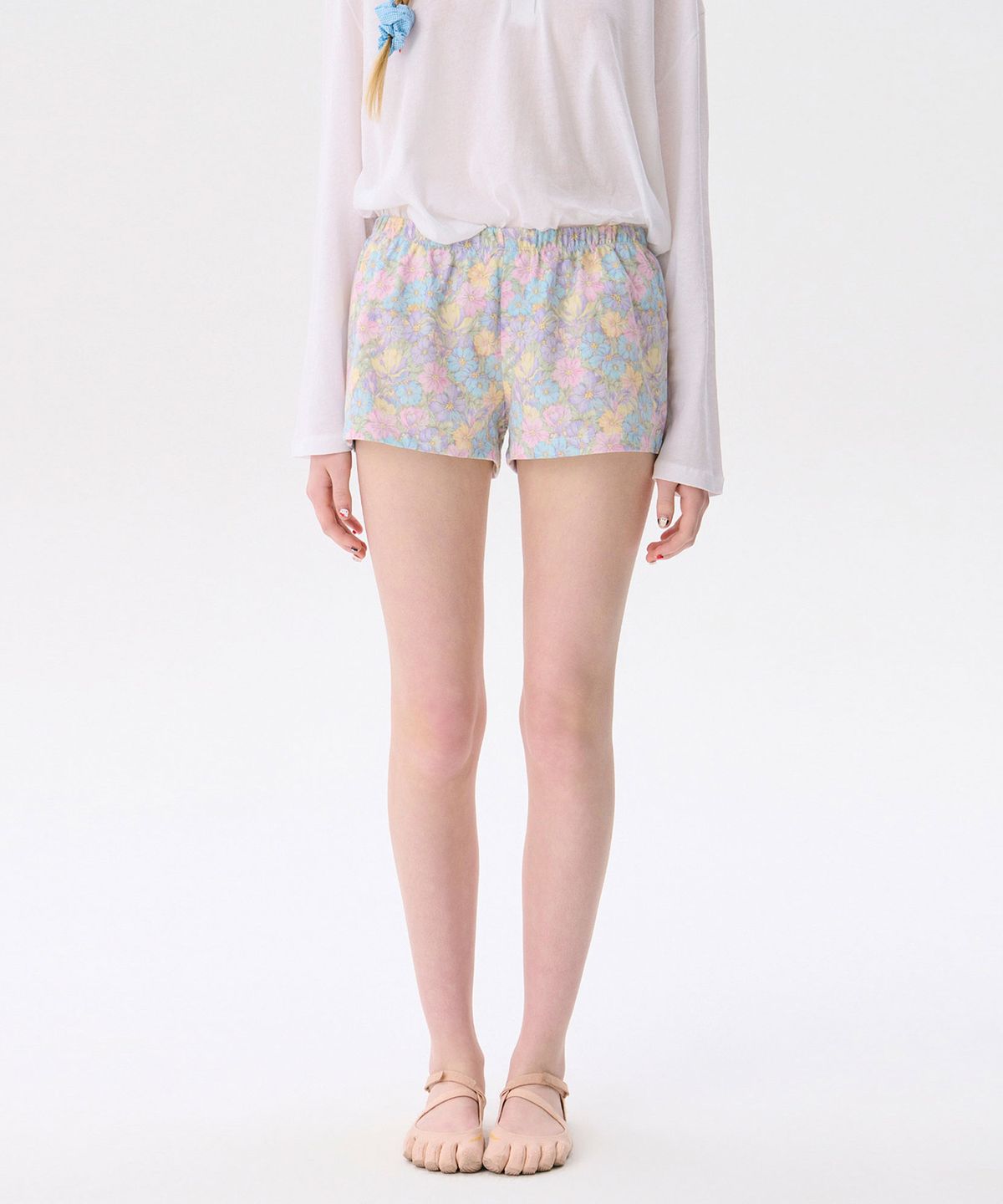 준준스페이스(JUNEJUNE SPACE) Flower Shorts_Purple(꽃무늬 반바지_퍼플)