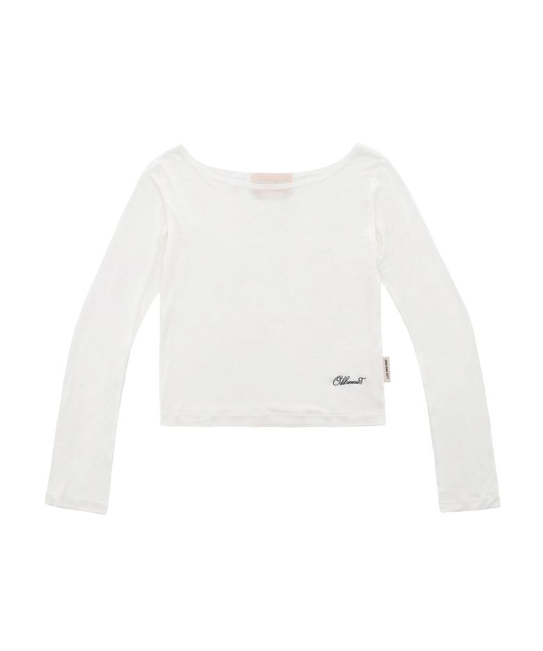 MONO BOAT NECK LONG SLEEVE WHITE