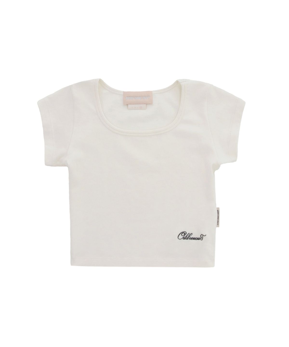 오드원아웃(ODDONEOUT) MONO SQUARE NECK T-SHIRTS CREAM