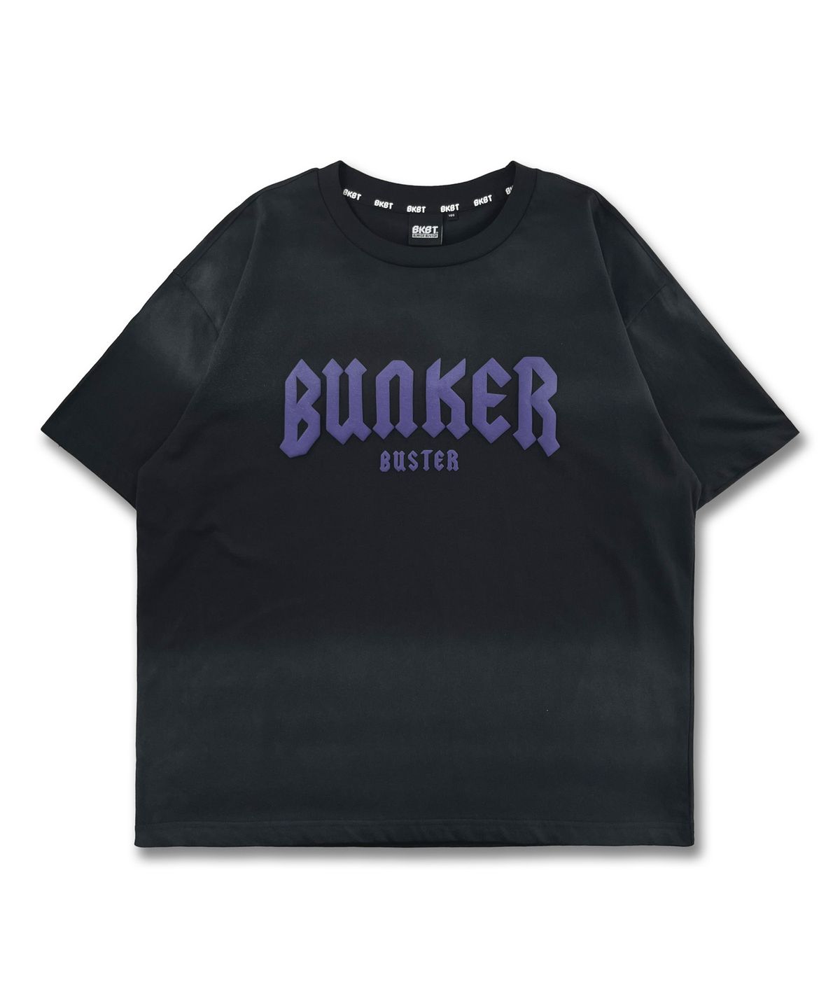 벙커버스터(BUNKERBUSTER) 세미 크롭 그라데이션 워싱 반팔티 MQ3TU638_CHARCOAL