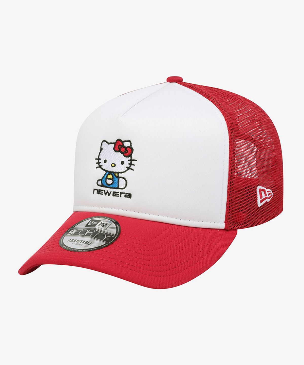 뉴에라(NEW ERA) 산리오 헬로 키티 A프레임 트러커 볼캡 스칼렛