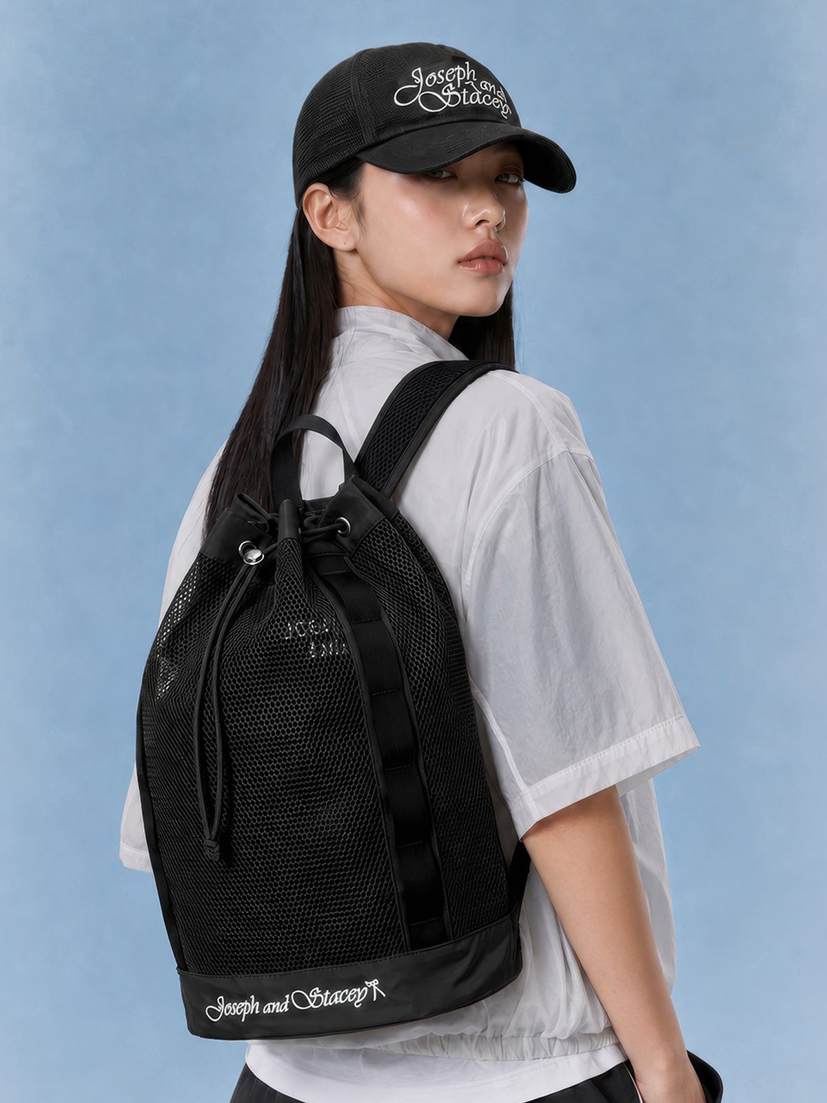 조셉앤스테이시(JOSEPH&STACEY) [SET] Mesh Ball Cap +Light Backpack (Black)