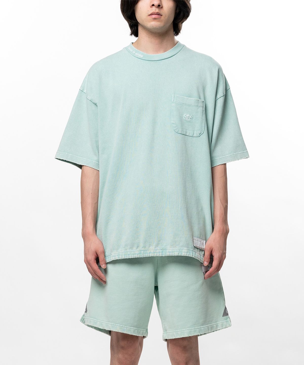 사운드오브선라이즈(SOUND OF SUNRISE) 저지 워시 포켓 티셔츠 MINT GREEN