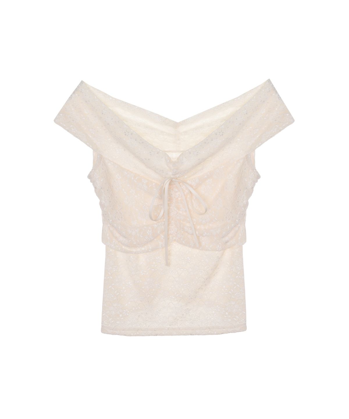 닉앤니콜(NICK&NICOLE) DRAPED LACE CAMI TOP_CREAM